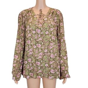 Jessica Simpson Long Sleeve Floral Blouse